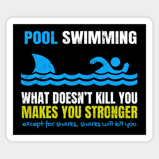 Funny Pool Swimming Shark Magnet by SzarlottaDesigns